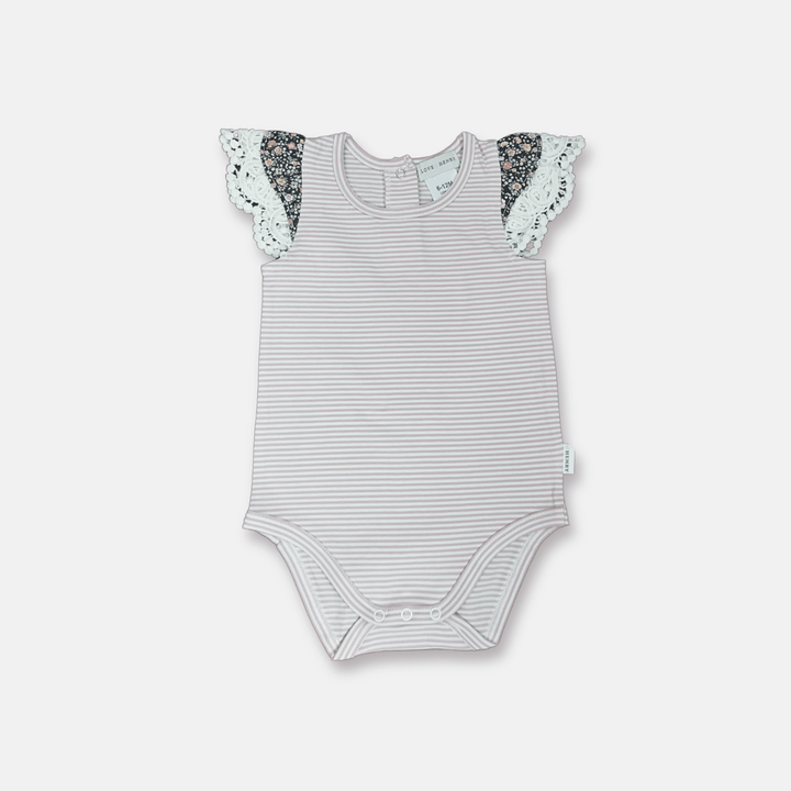 Love Henry Knit Onesie Baby Girls Knit Romper - Pink Stripe