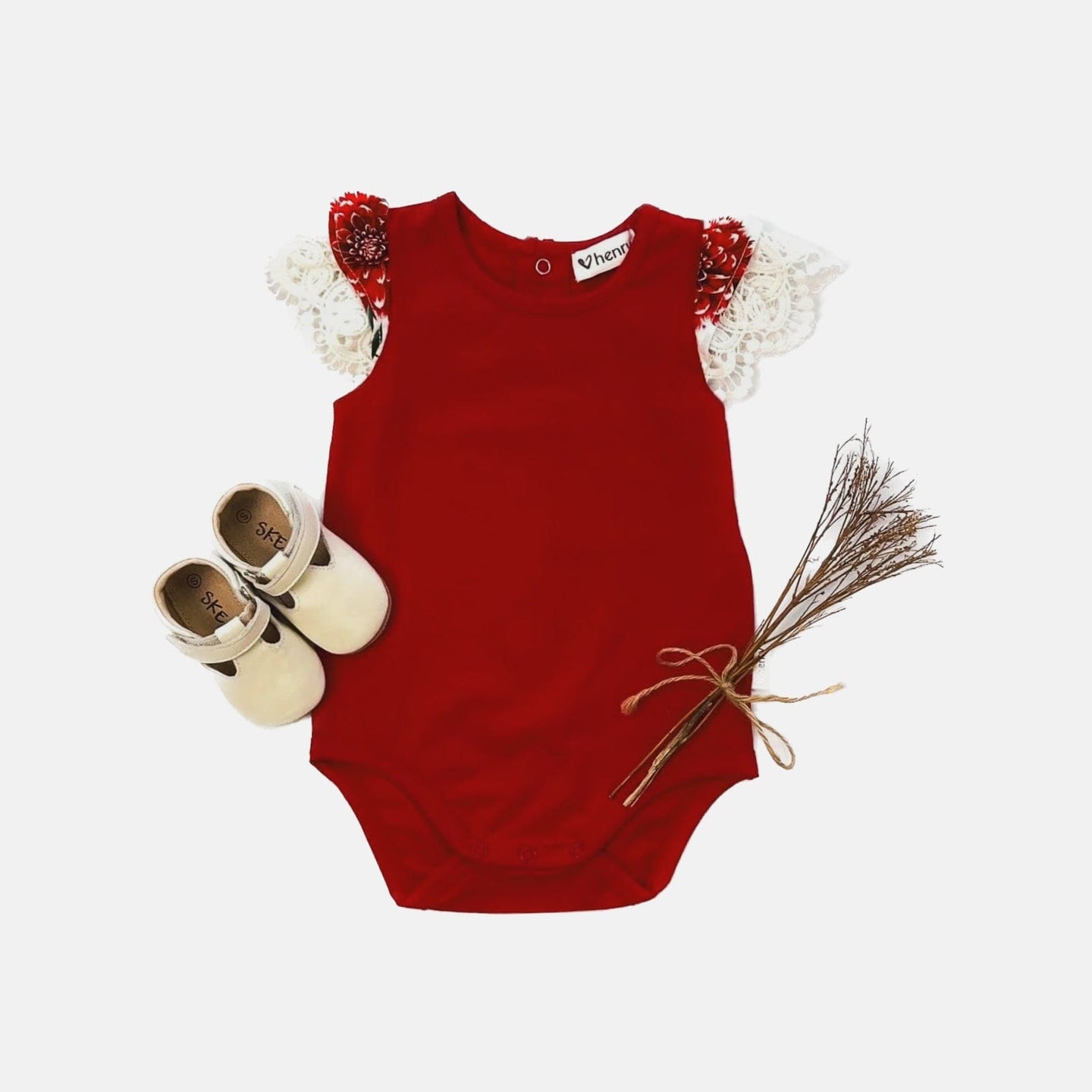 Love Henry Knit Onesie Baby Girls Knit Romper - Red