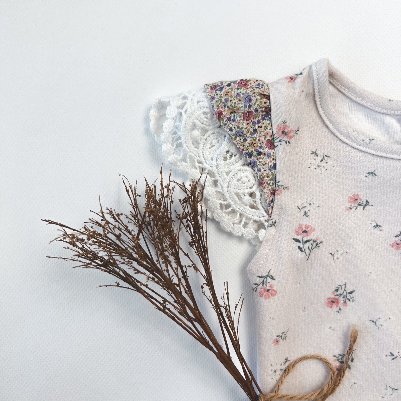 Love Henry Knit Onesie Baby Girls Knit Romper - Vintage Daisies