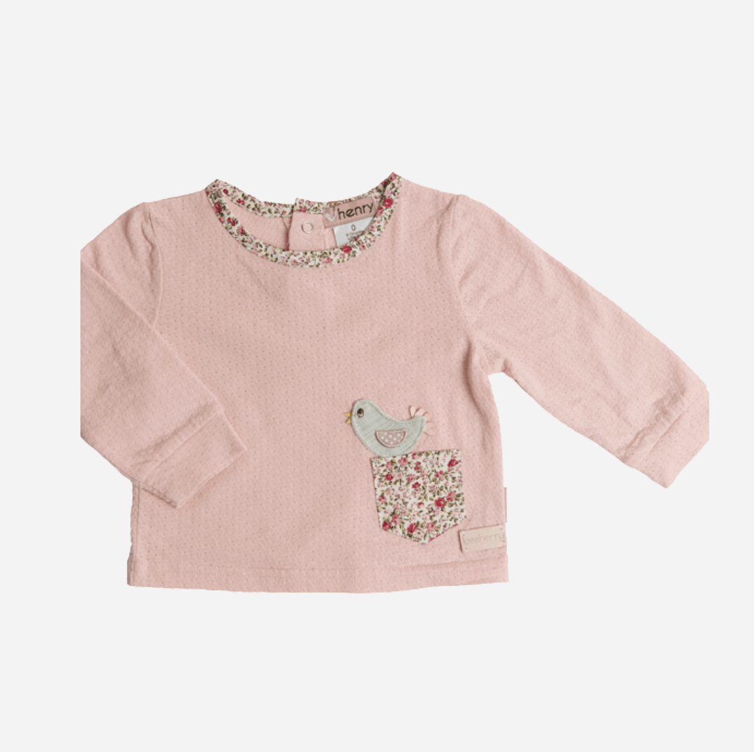 Love Henry Knit Onesie Baby Girls Knit Top -  Pocket Birdy