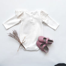 Load image into Gallery viewer, Love Henry Knit Onesie Baby Girls Lace Sleeve Onesie - White
