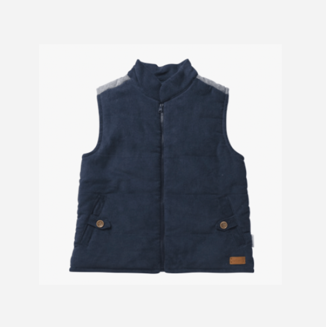 Love Henry outerwear Baby Boys Cooper Puffer Vest - Navy Corduroy