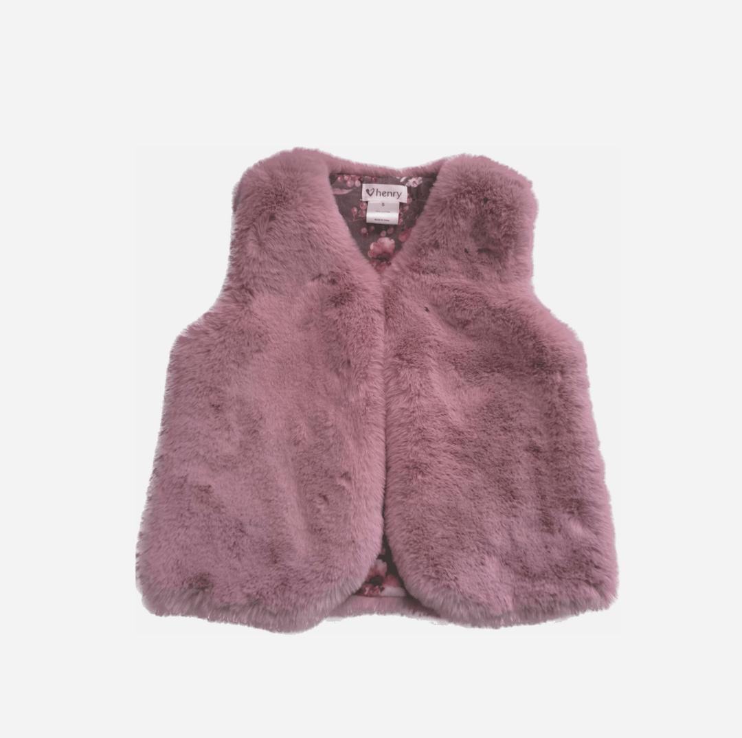 Love Henry Outerwear Baby Girls Fur Vest - Pink