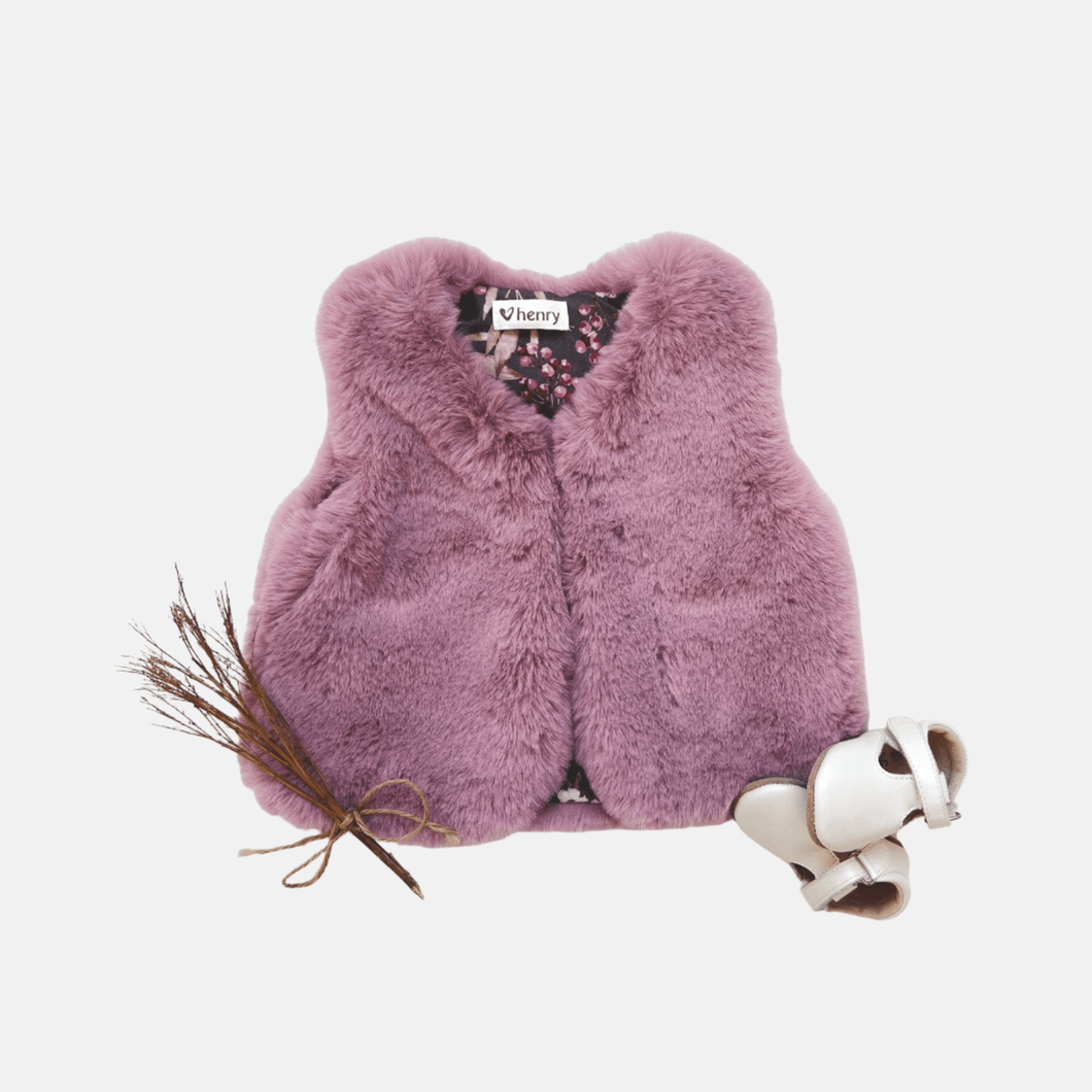 Love Henry Outerwear Baby Girls Fur Vest - Pink