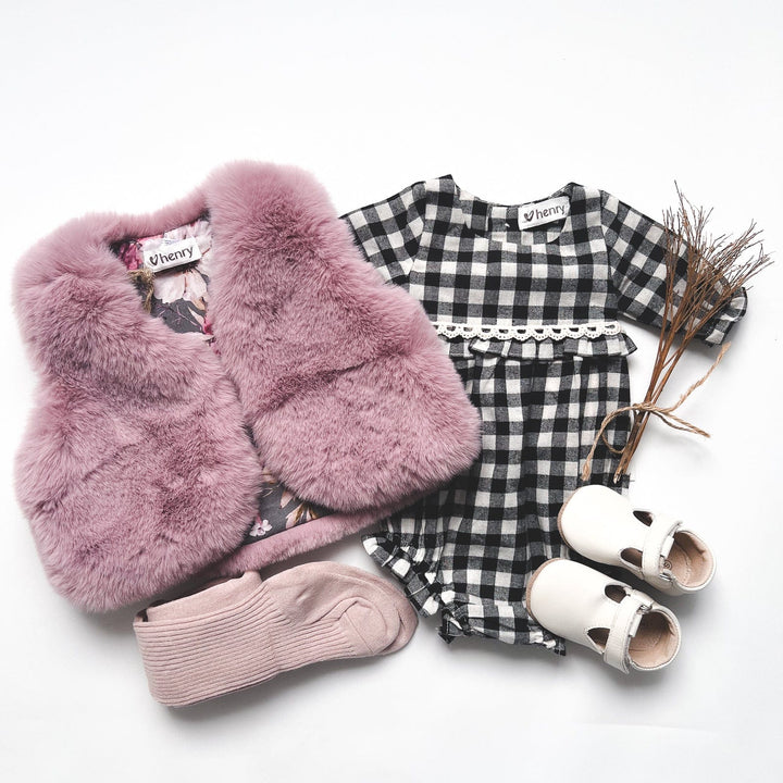 Love Henry Outerwear Baby Girls Fur Vest - Pink