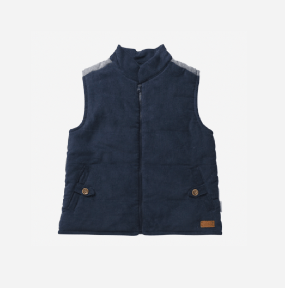 Love Henry Outerwear Boys Cooper Puffer Vest - Navy Corduroy