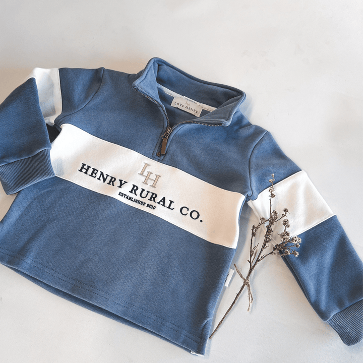Love Henry Outerwear Boys Rural Co Sweater - Blue/White