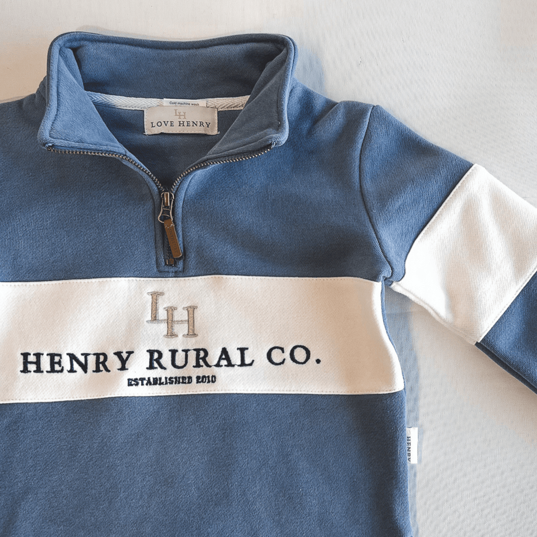 Love Henry Outerwear Boys Rural Co Sweater - Blue/White