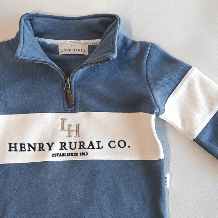 Love Henry Outerwear Boys Rural Co Sweater - Blue/White