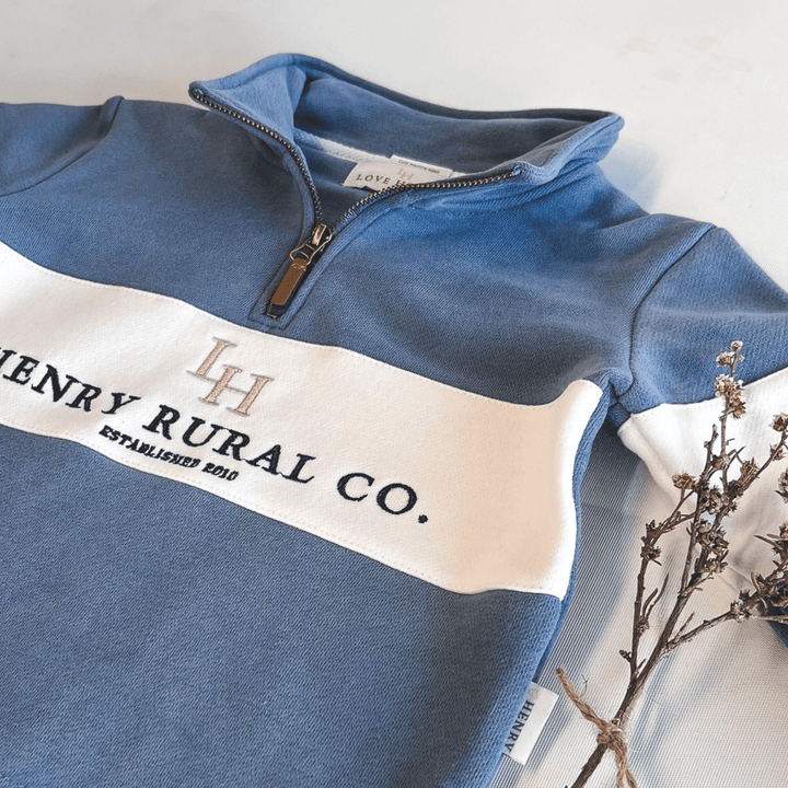 Love Henry Outerwear Boys Rural Co Sweater - Blue/White