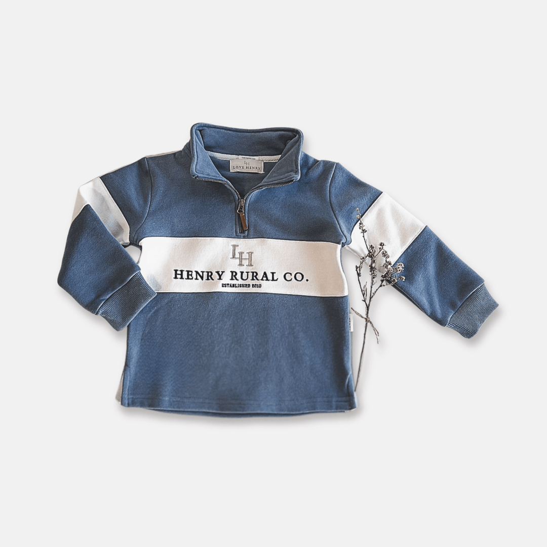 Love Henry Outerwear Boys Rural Co Sweater - Blue/White