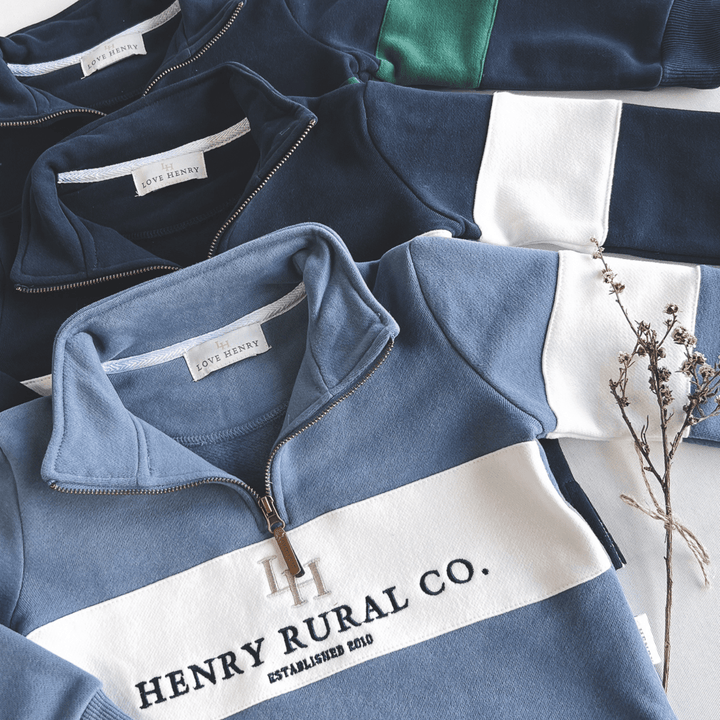 Love Henry Outerwear Boys Rural Co Sweater - Navy/Green