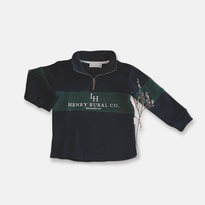 Love Henry Outerwear Boys Rural Co Sweater - Navy/Green