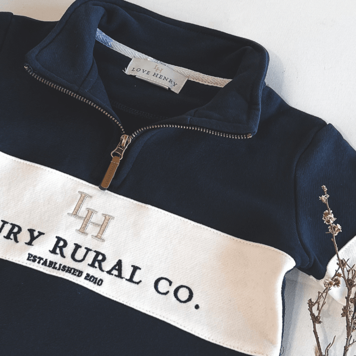 Love Henry Outerwear Boys Rural Co Sweater - Navy/White