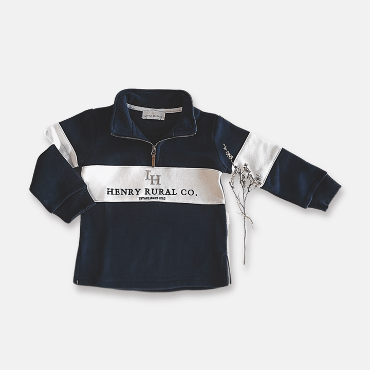 Love Henry Outerwear Boys Rural Co Sweater - Navy/White