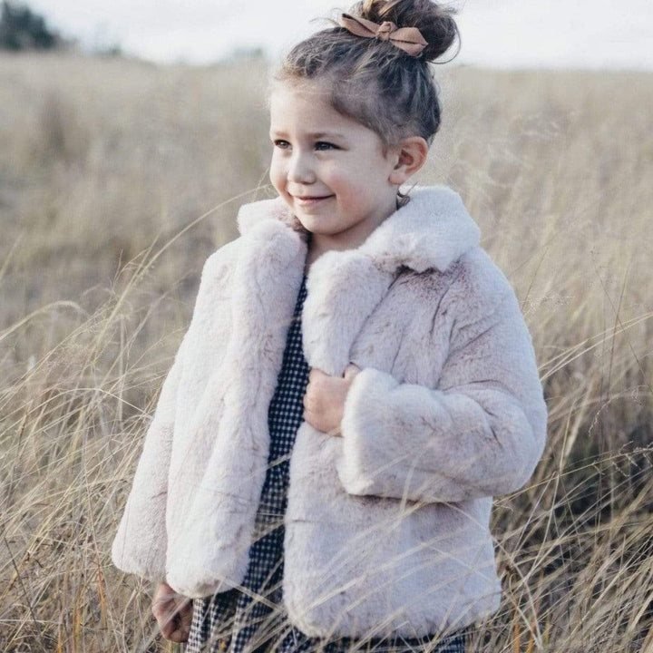 Love Henry Outerwear Girls Fur Coat - Blush