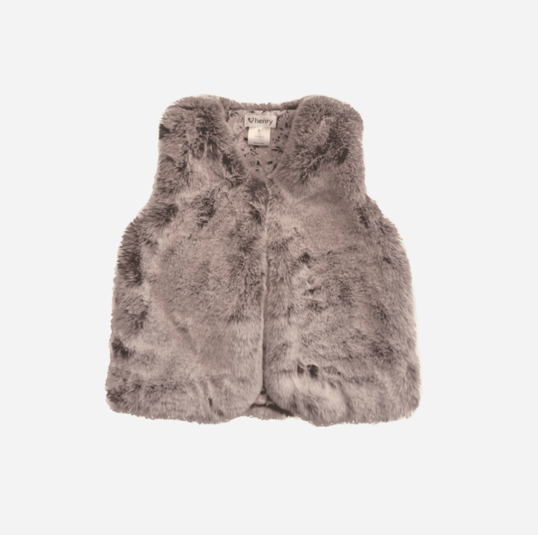 Love Henry Outerwear Girls Fur Vest -  Camel