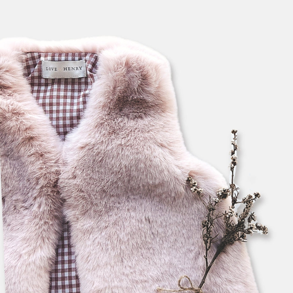 Love Henry Outerwear Girls Fur Vest -  Pink