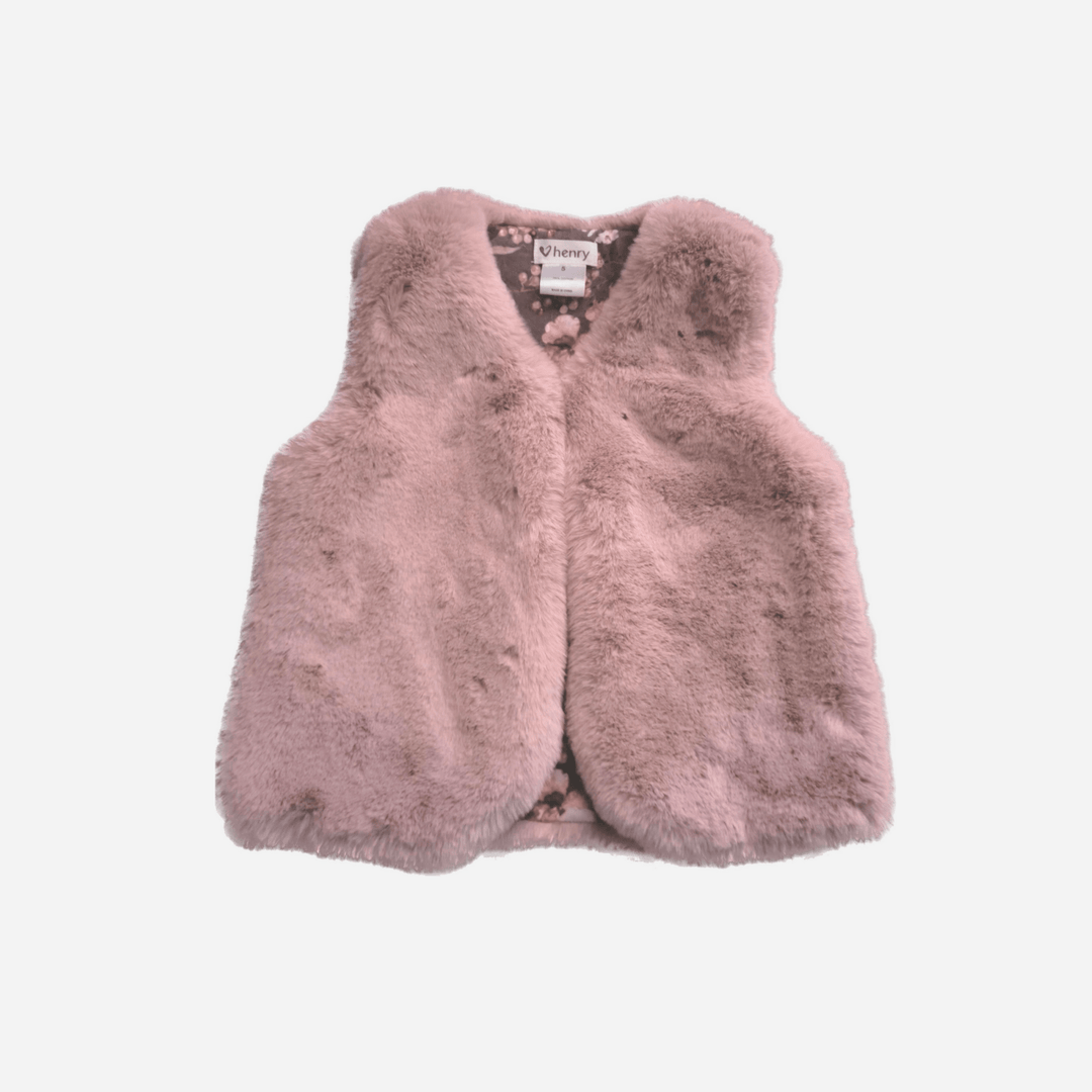 Love Henry Outerwear Girls Fur Vest -  Pink