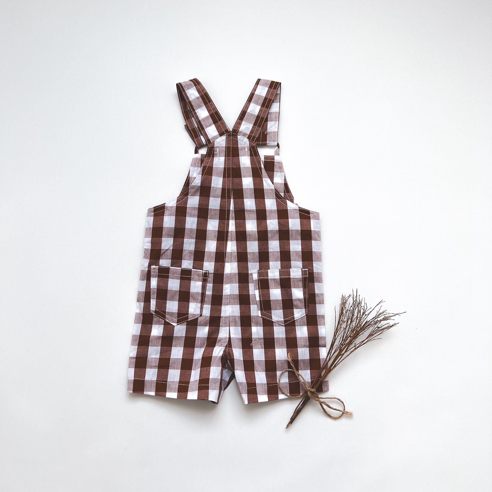 Love Henry Overalls Baby Boys Ned Dungaree - Large Bronze Check