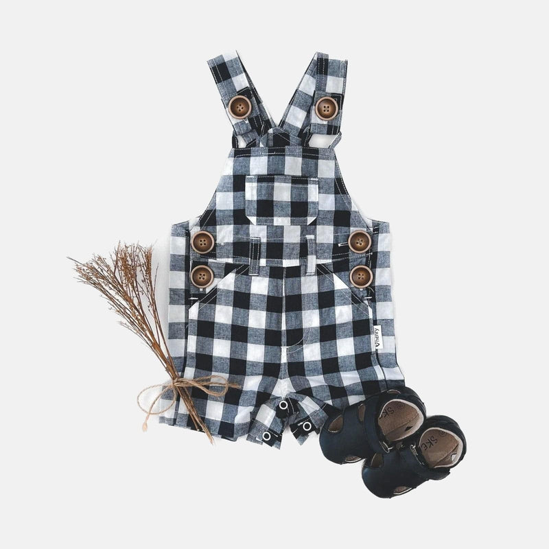 Baby Boys Ned Dungaree - Large Navy Check
