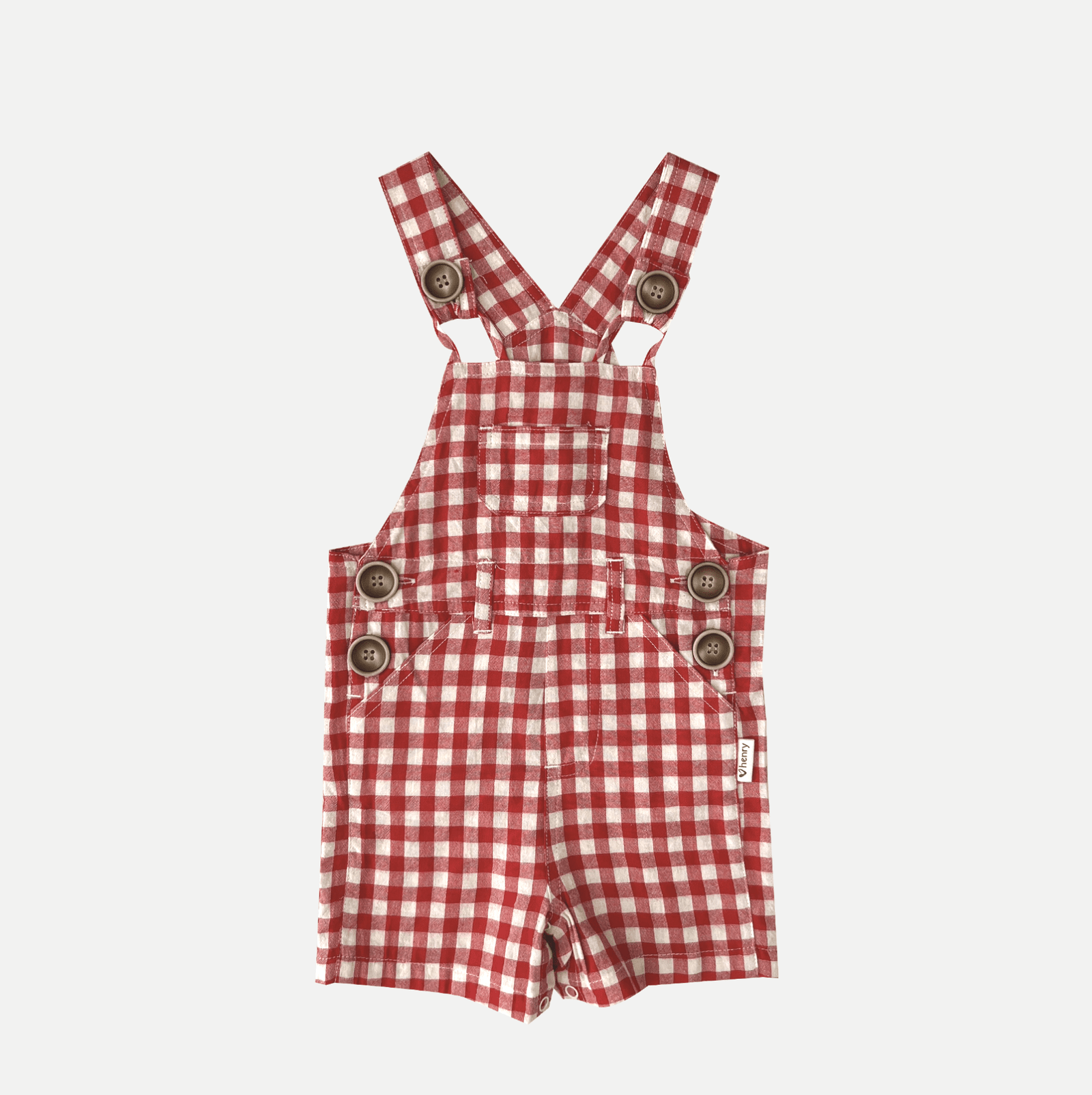 Love Henry Overalls Baby Boys Ned Dungaree - Red Check