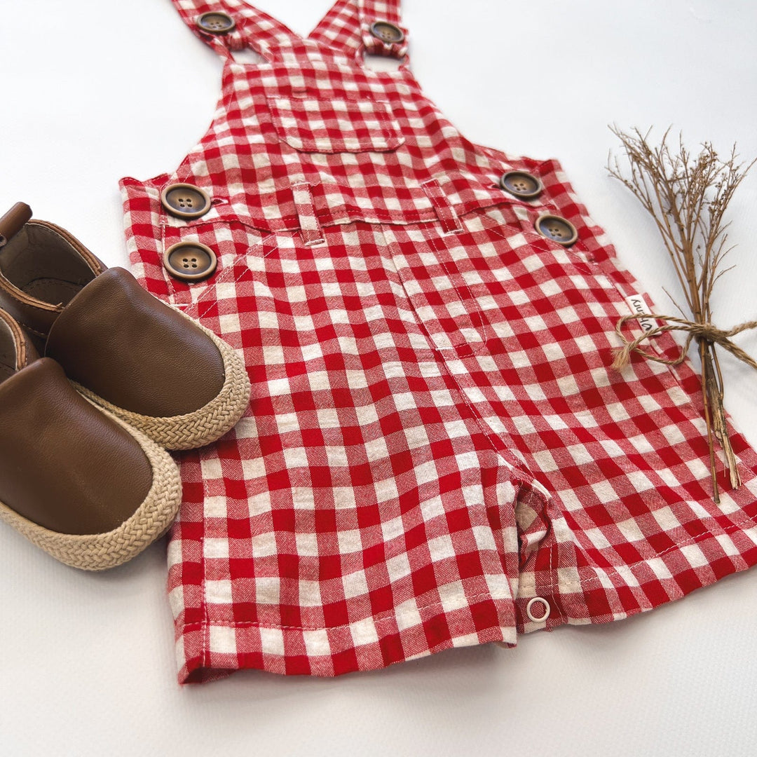 Love Henry Overalls Baby Boys Ned Dungaree - Red Check