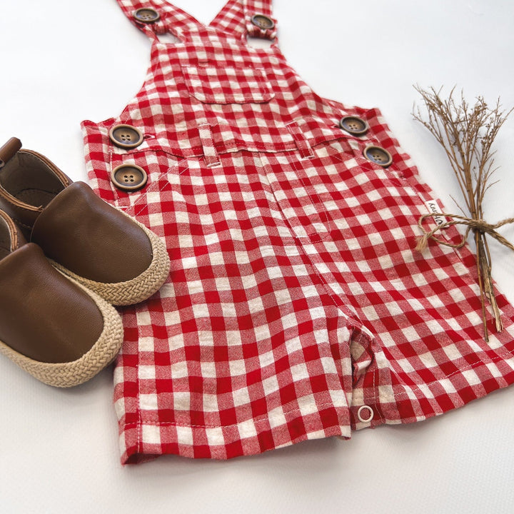 Love Henry Overalls Baby Boys Ned Dungaree - Red Check