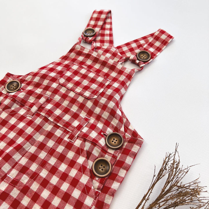 Love Henry Overalls Baby Boys Ned Dungaree - Red Check
