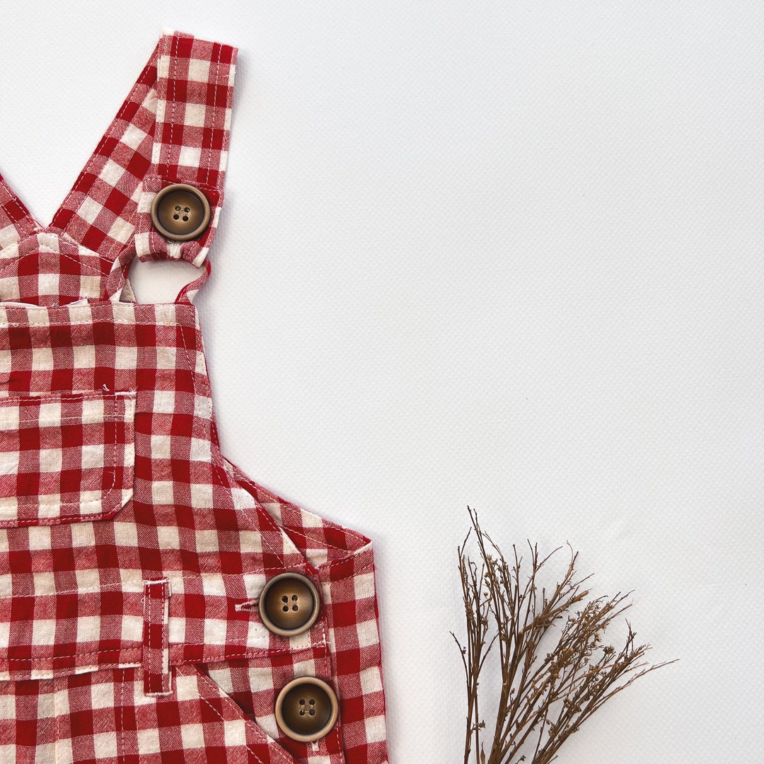 Love Henry Overalls Baby Boys Ned Dungaree - Red Check