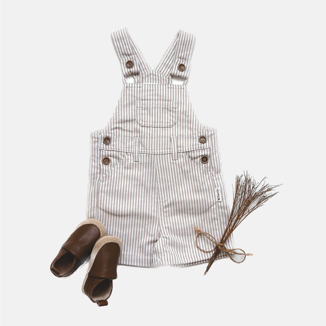 Love Henry Overalls Baby Boys Roy Dungaree - Beige Pinstripe