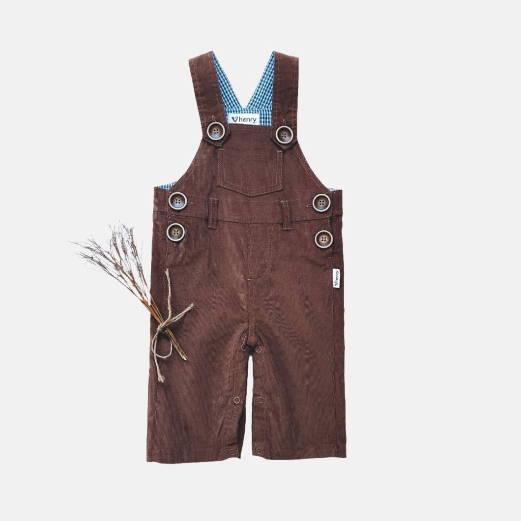 Love Henry Overalls Baby Boys Roy Dungaree - Brown Corduroy