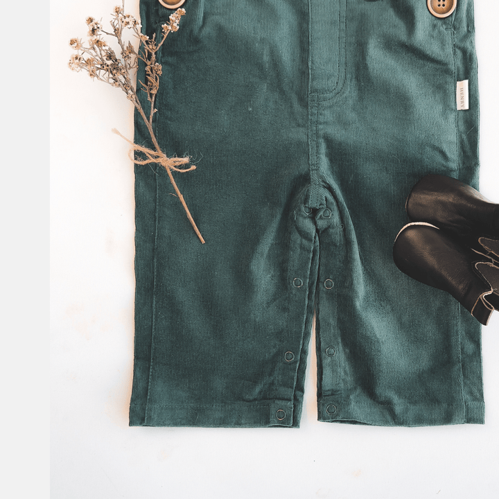 Love Henry Overalls Baby Boys Roy Dungaree - Green Corduroy