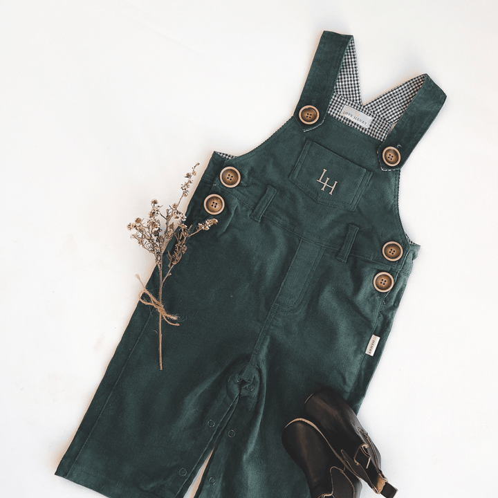 Love Henry Overalls Baby Boys Roy Dungaree - Green Corduroy