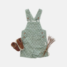 Load image into Gallery viewer, Love Henry Overalls Baby Boys Roy Dungaree - Green Geo Print
