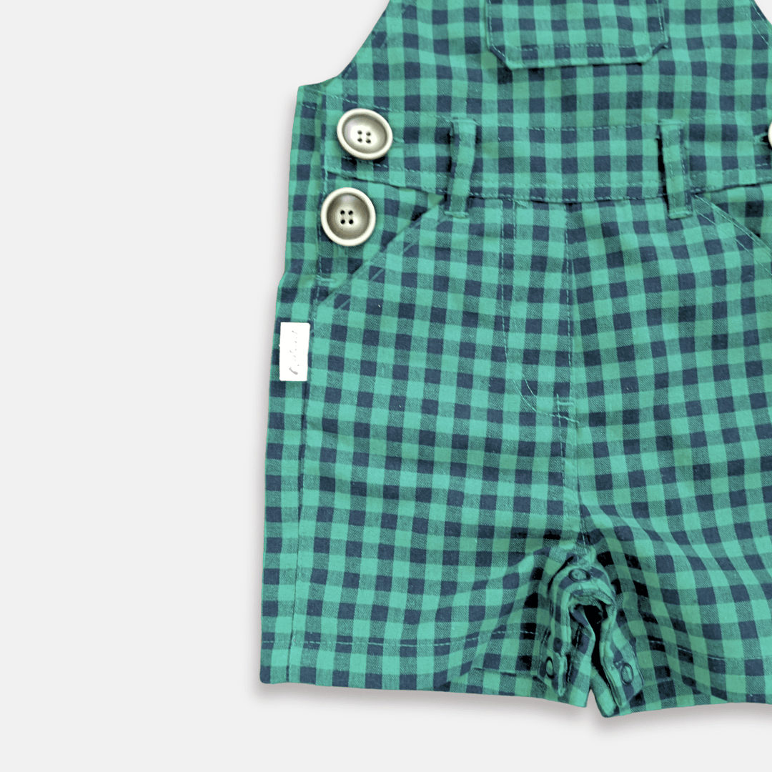 Love Henry Overalls Baby Boys Roy Dungaree - Green Navy Check