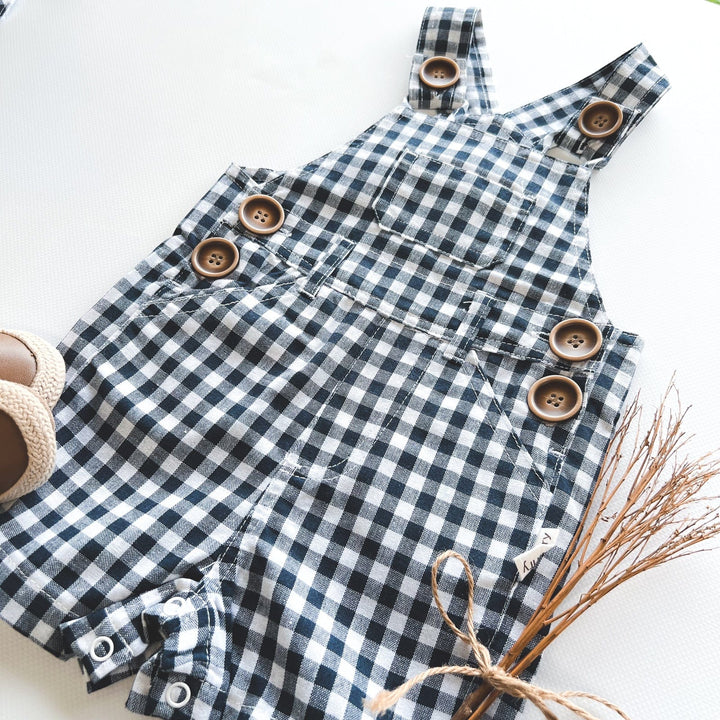 Love Henry Overalls Baby Boys Roy Dungaree - Navy Check