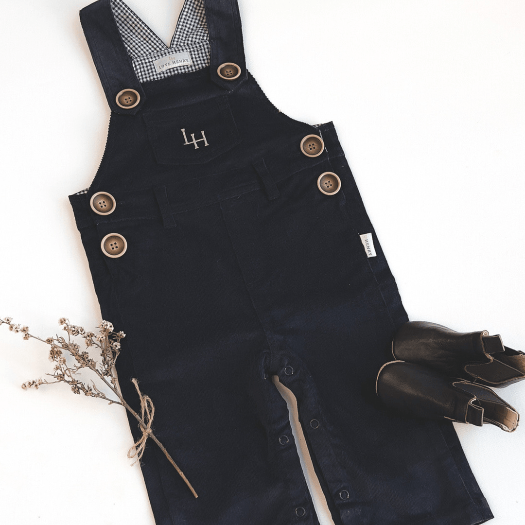 Love Henry Overalls Baby Boys Roy Dungaree - Navy Corduroy