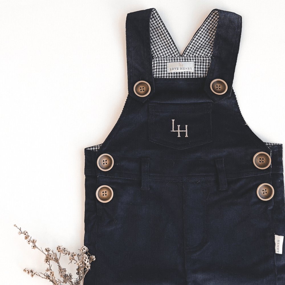 Love Henry Overalls Baby Boys Roy Dungaree - Navy Corduroy