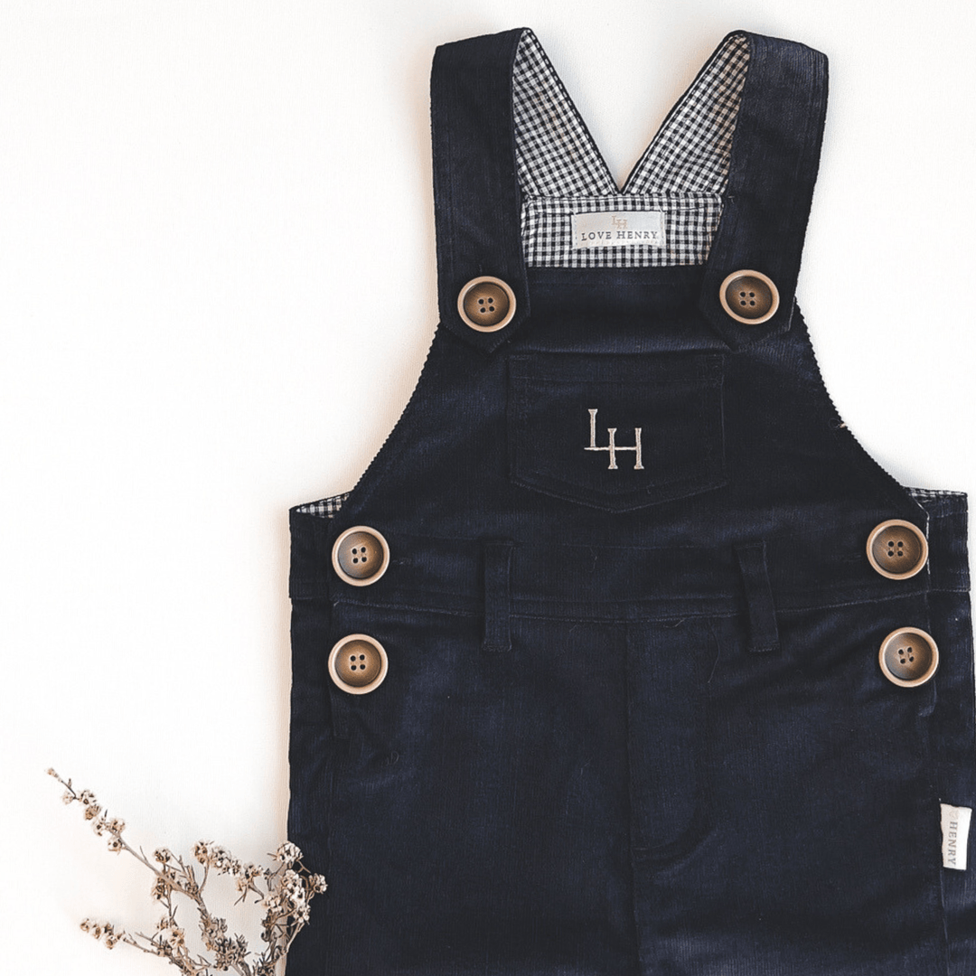 Love Henry Overalls Baby Boys Roy Dungaree - Navy Corduroy