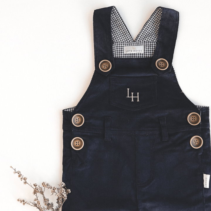 Love Henry Overalls Baby Boys Roy Dungaree - Navy Corduroy