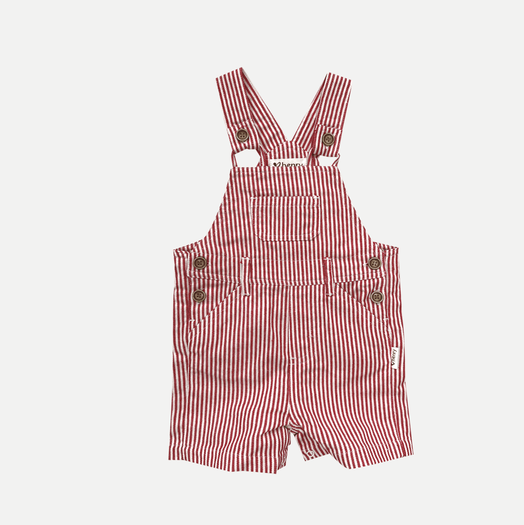 Love Henry Overalls Baby Boys Roy Dungaree - Red Pinstripe