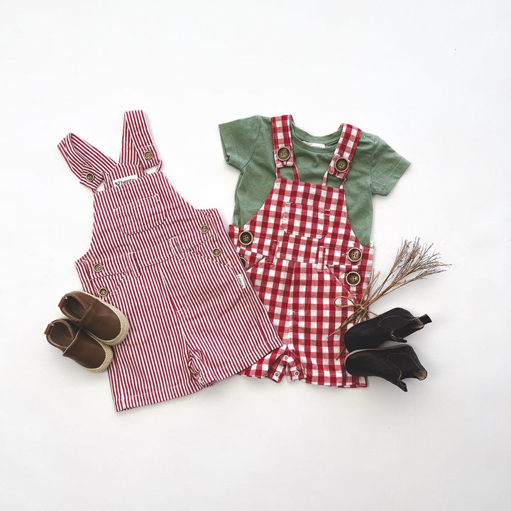 Love Henry Overalls Baby Boys Roy Dungaree - Red Pinstripe