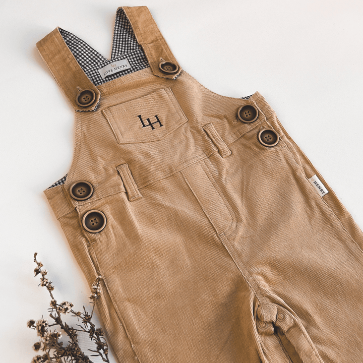 Love Henry Overalls Baby Boys Roy Dungaree - Tan Corduroy
