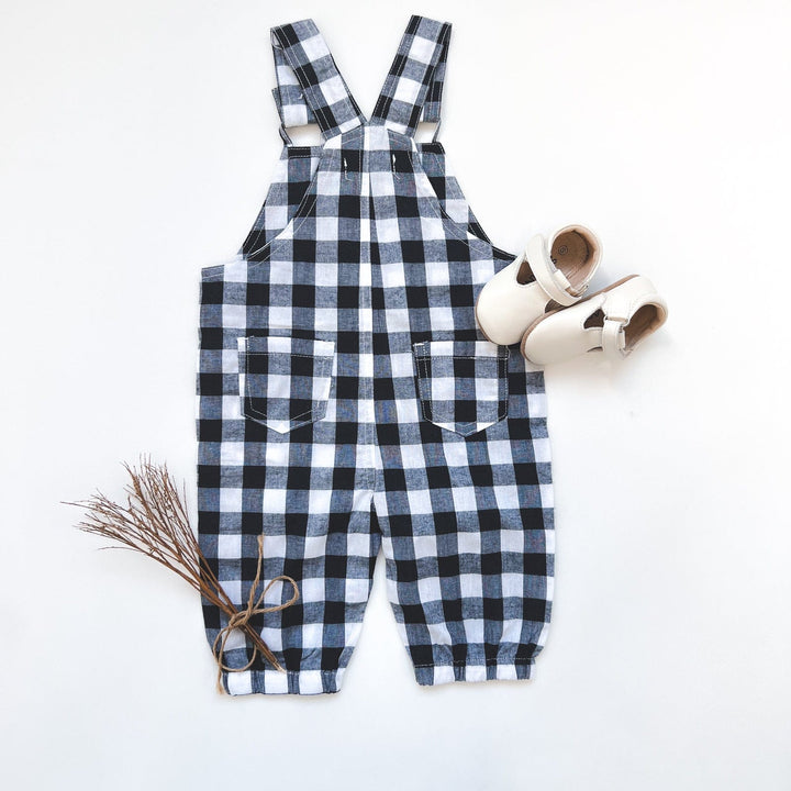 Love Henry Overalls Baby Girls Layla Dungaree - Navy Check