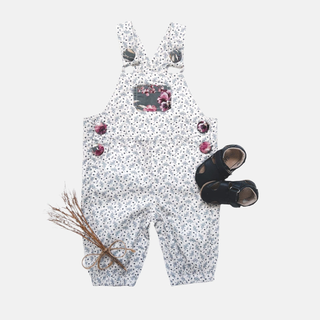 Love Henry Overalls Baby Girls Layla Dungaree - Petite Navy Foral