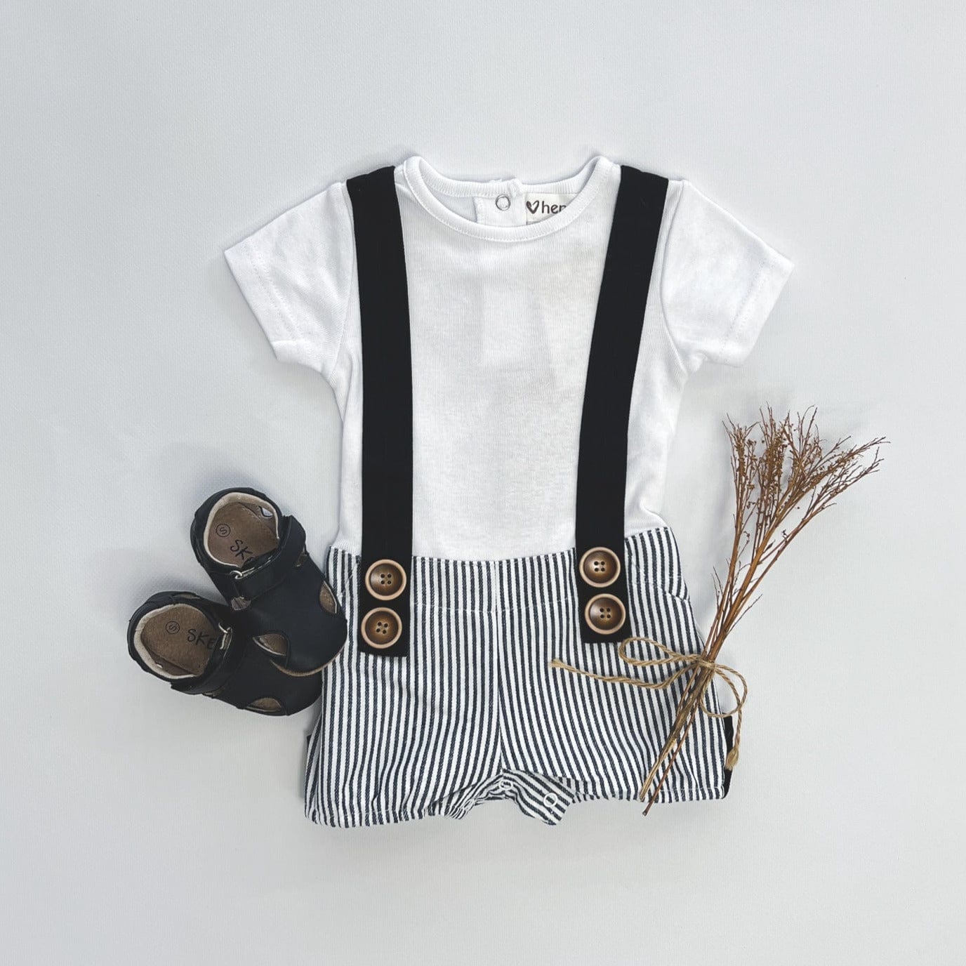 Love Henry Playsuits Baby Boys Digby - Navy Pinstripe
