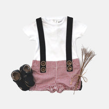 Load image into Gallery viewer, Love Henry Playsuits Baby Boys Digby - Red Pinstripe
