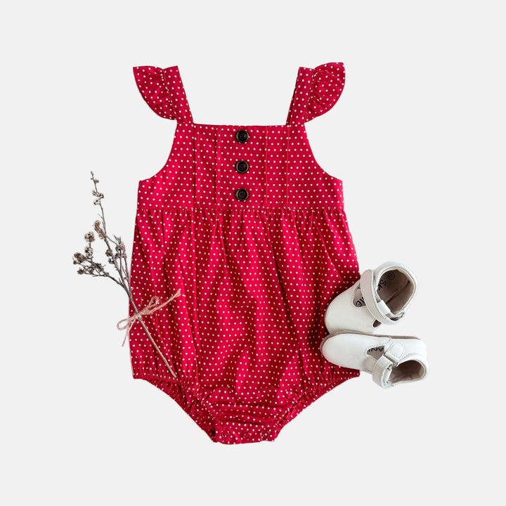 Love Henry Playsuits Baby Girls Freya Playsuit - Red Polka Dot