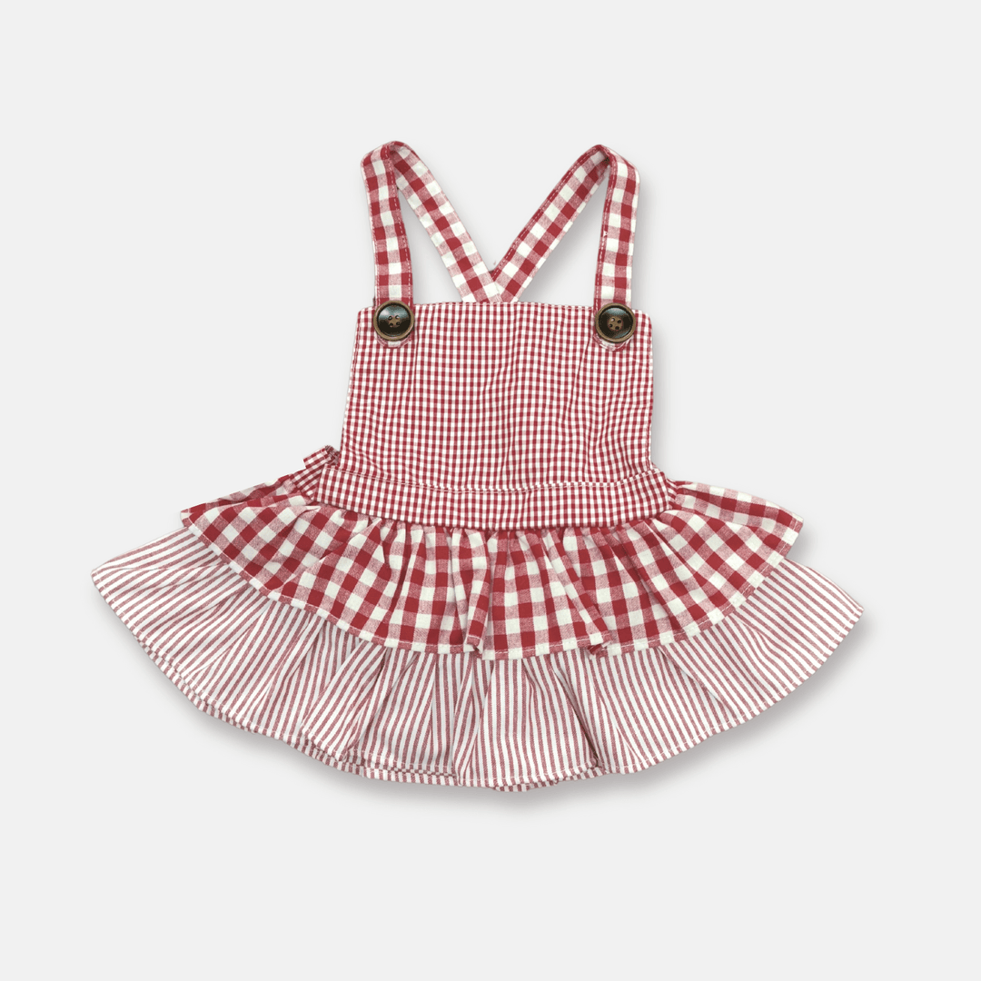 Love Henry Playsuits Baby Girls Frilly Playsuit - Red Checks